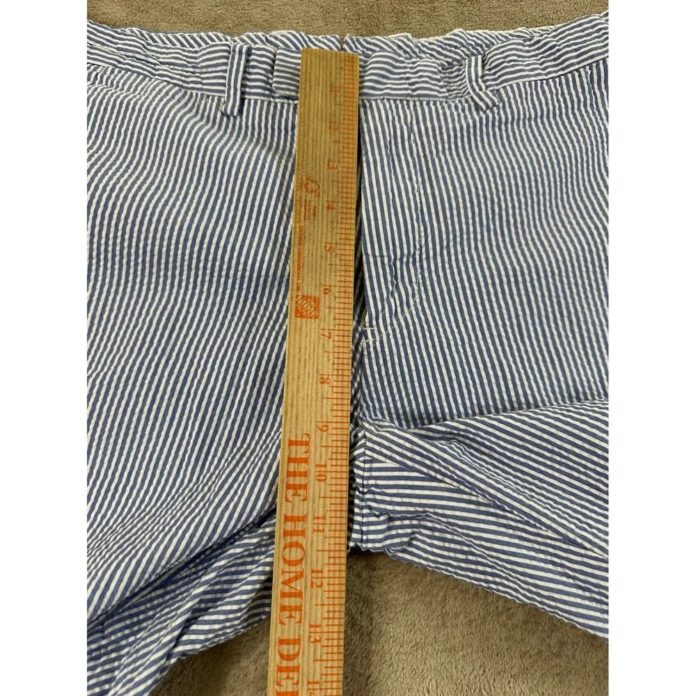 Polo Ralph Lauren Suffield Fit Seersucker Shorts Mens 35 Blue Striped Cotton EUC